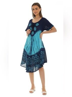 Original USA Women's Navy Blue Tie-Dye
Sundress w/embroidery,Size:OS(XL-2X)NWOT